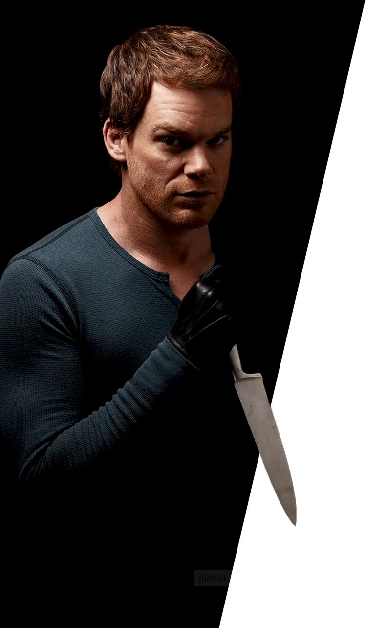 Dexter killer with knife and shirt Season 8 poster filmOA