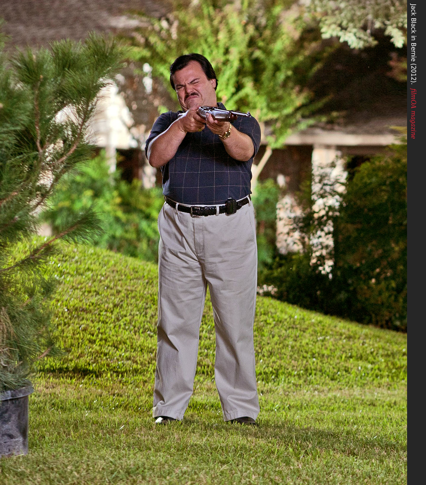 Jack Black gun mustache old eye Bernie