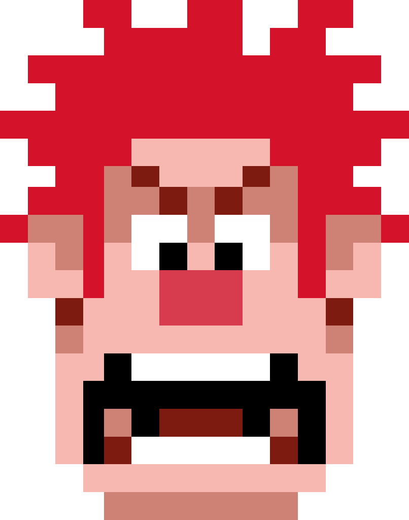 Wreck it Ralph pixels head open mouth filmoa