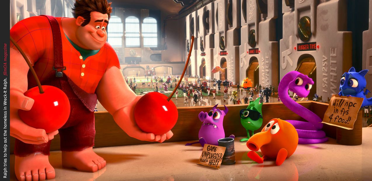 Wreck-It Ralph film cherry for food help homeless sign