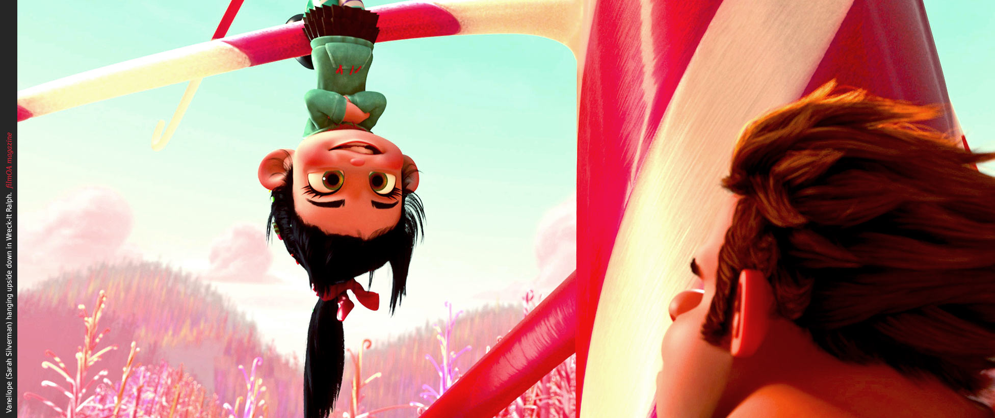 girl hanging upside down in Wreck It Ralph Silverman