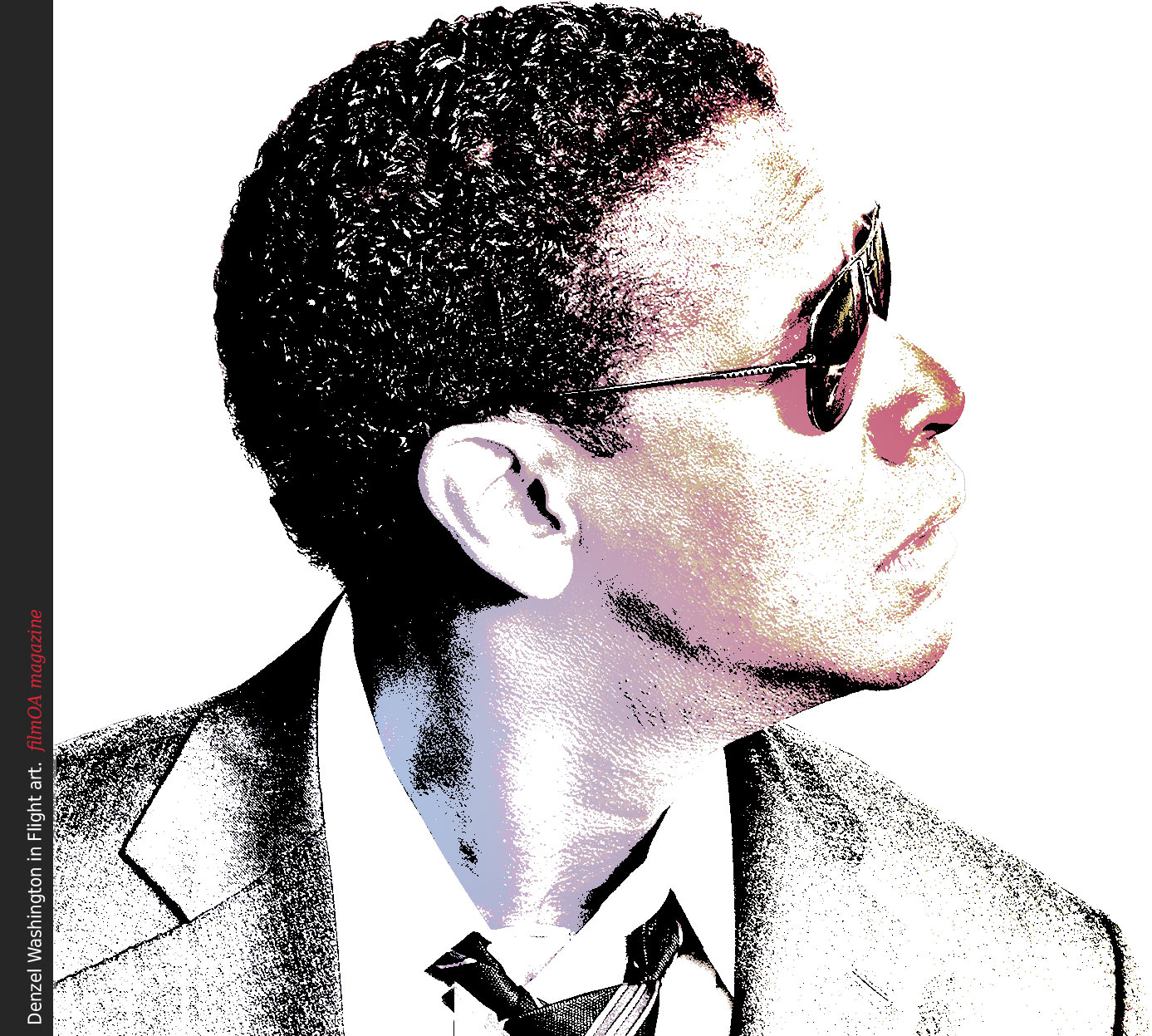 Denzel Washington flight poster art pilot glasses
