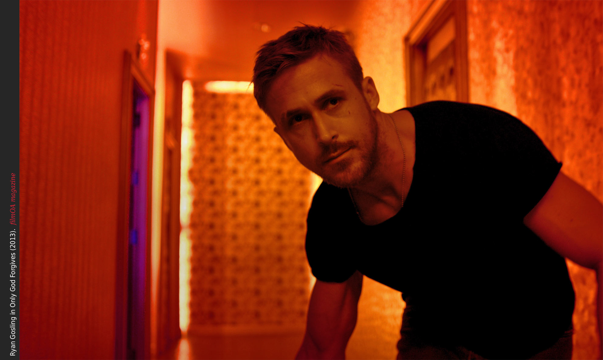 Ryan Gosling mysterious muscle orange room light Only God Forgives
