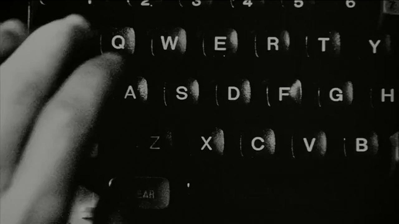 Pi typing machine Aronofsky black and white