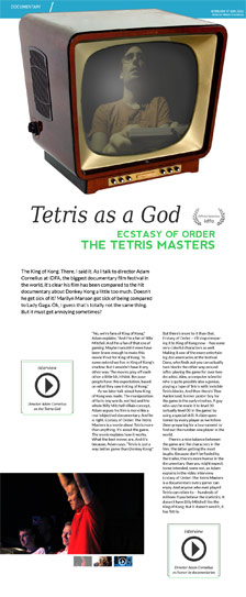 Tetris as a God. Ecstasy of Order: The Tetris Masters