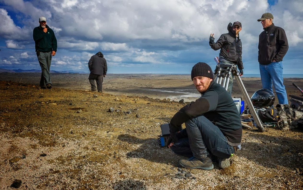 Aronofsky outside, filming Noah