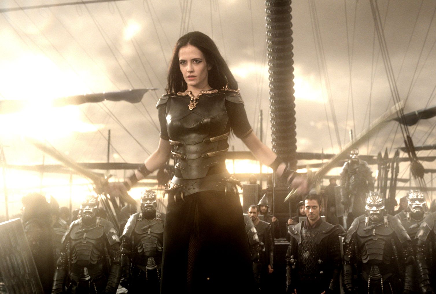 Eva Green as Artemisia leading an army in 300: Rise of an Em