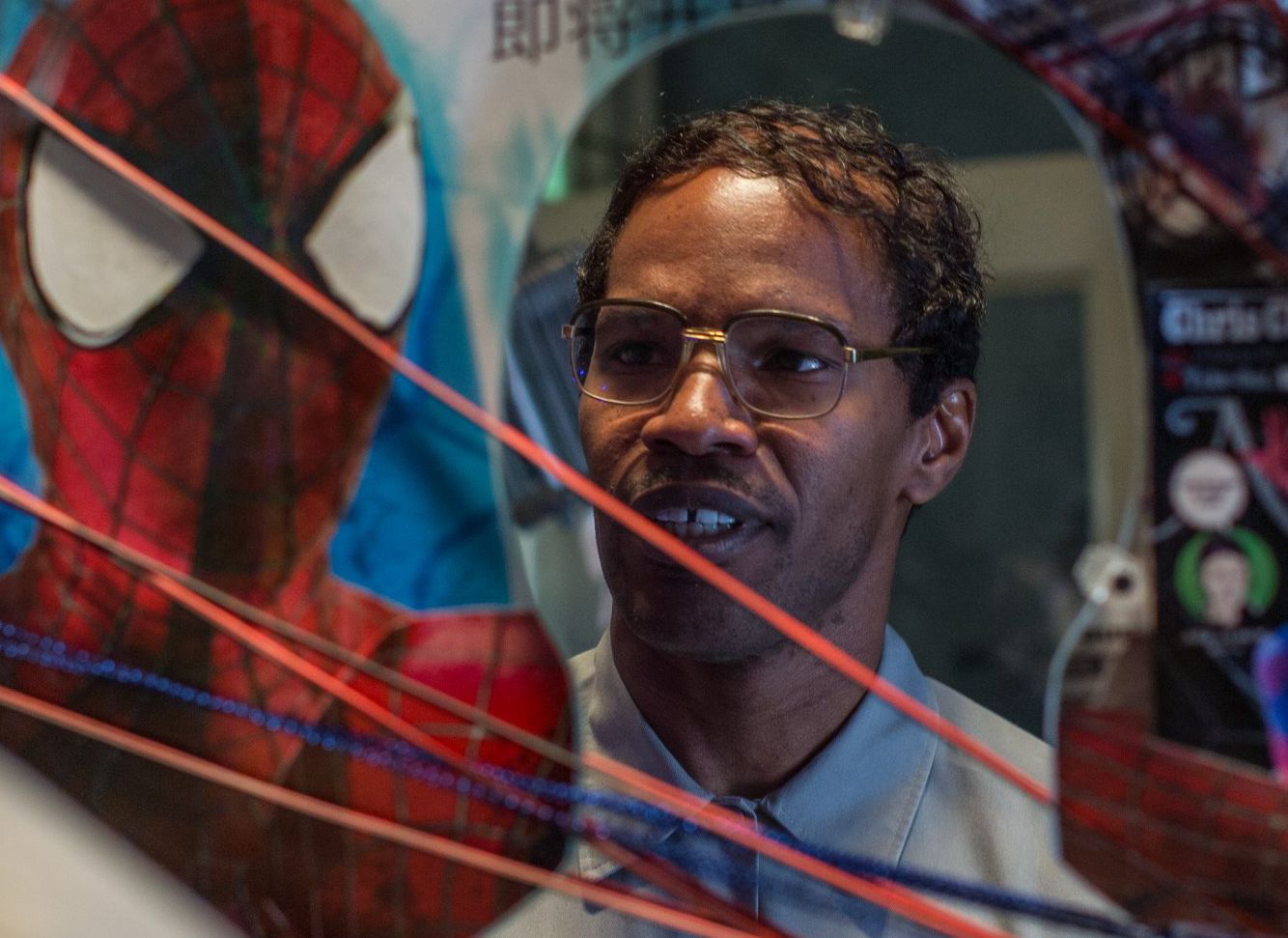 Jamie Foxx in a Spider-web