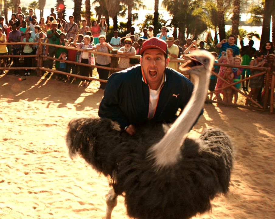 Adam Sandler and ostrich in Blended