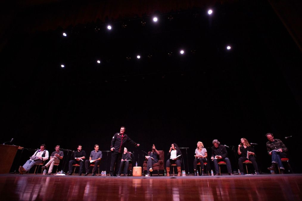 Tarantino and the cast of The Hateful Eight