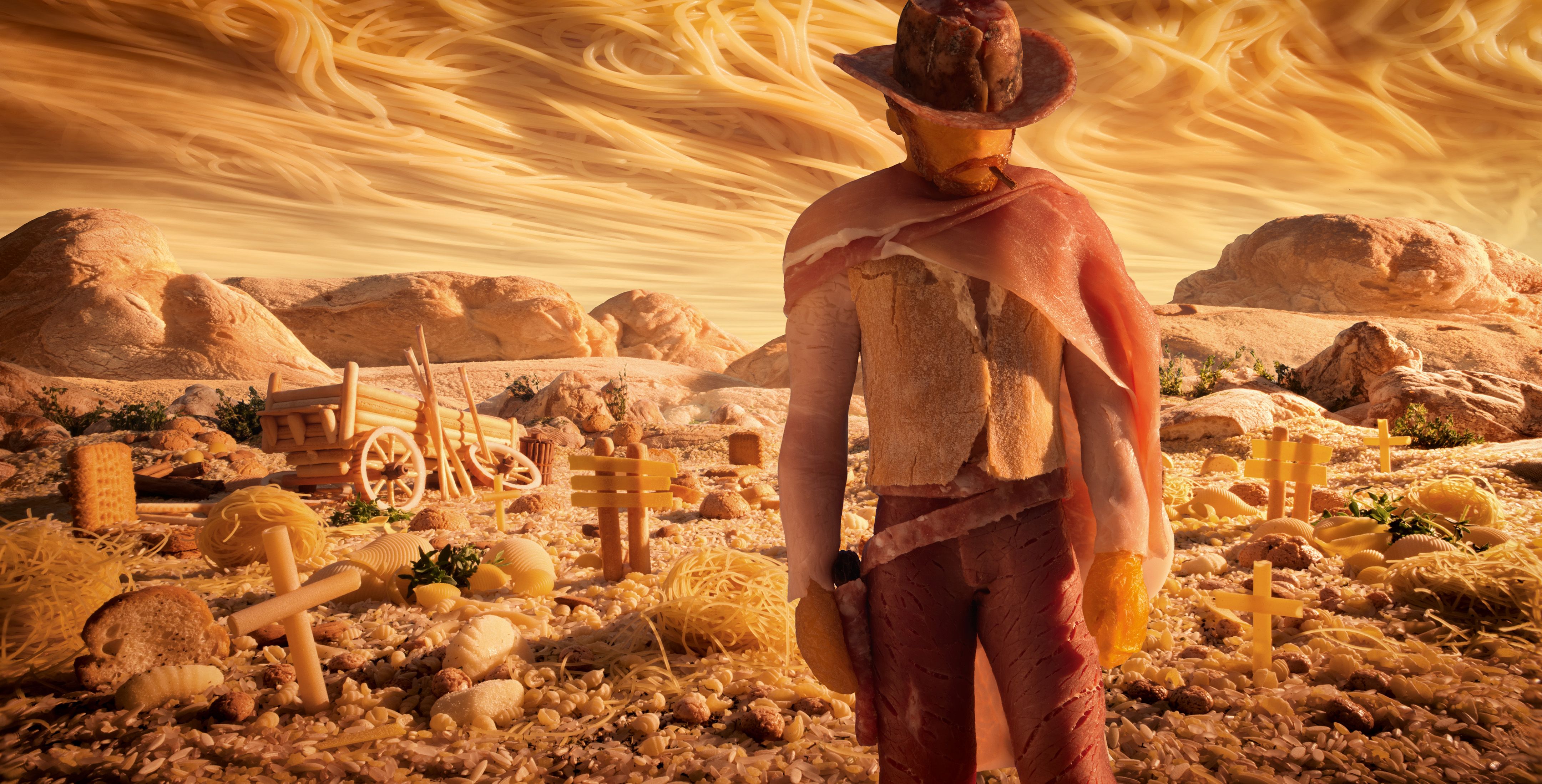 Spaghetti Western: The Good, The Bad & The Ugly and Clint Eastwood re-created in food