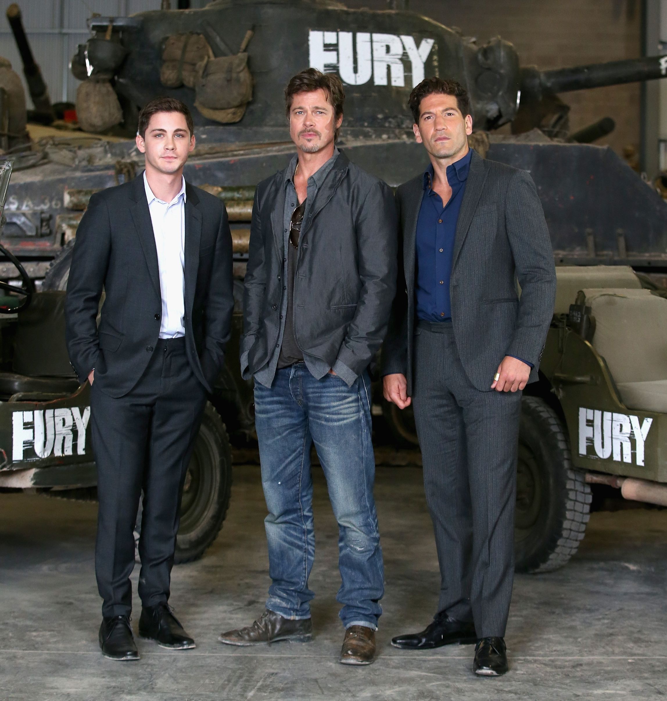 Logan Lerman, Brad Pitt and Jon Bernthal Fury promo