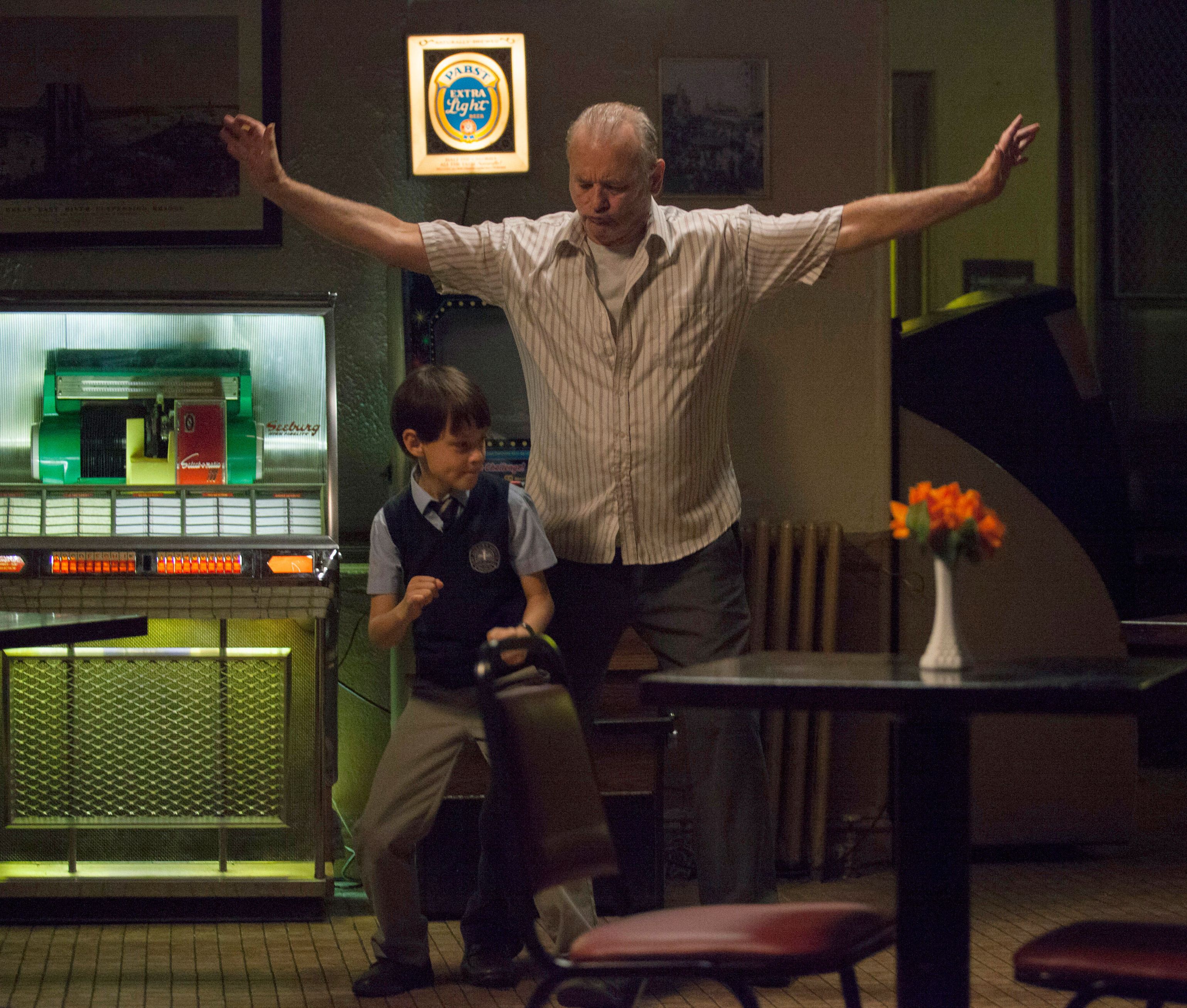 Bill Murray and Jaeden Lieberher dance in St. Vincent