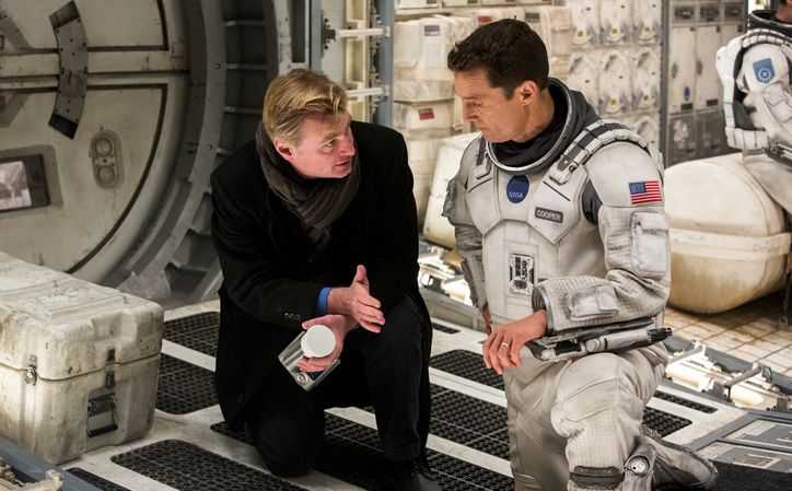 Christopher Nolan and Matthew McConaughey on the set of Inte