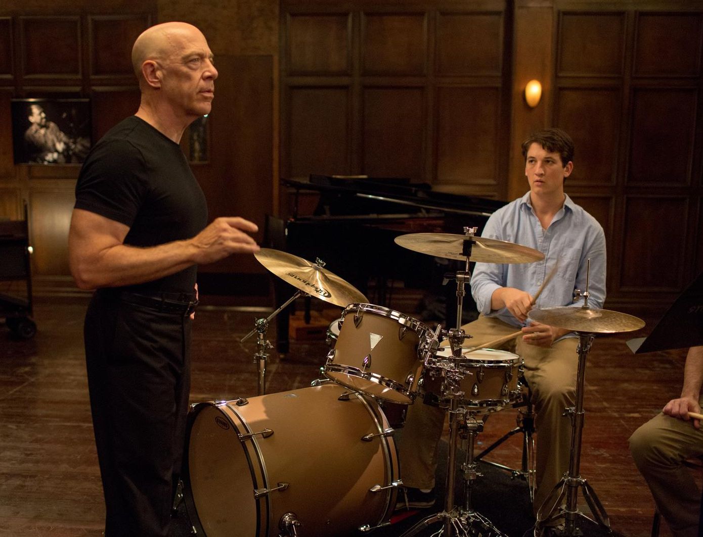 Andrew and Fletcher practice in Whiplash