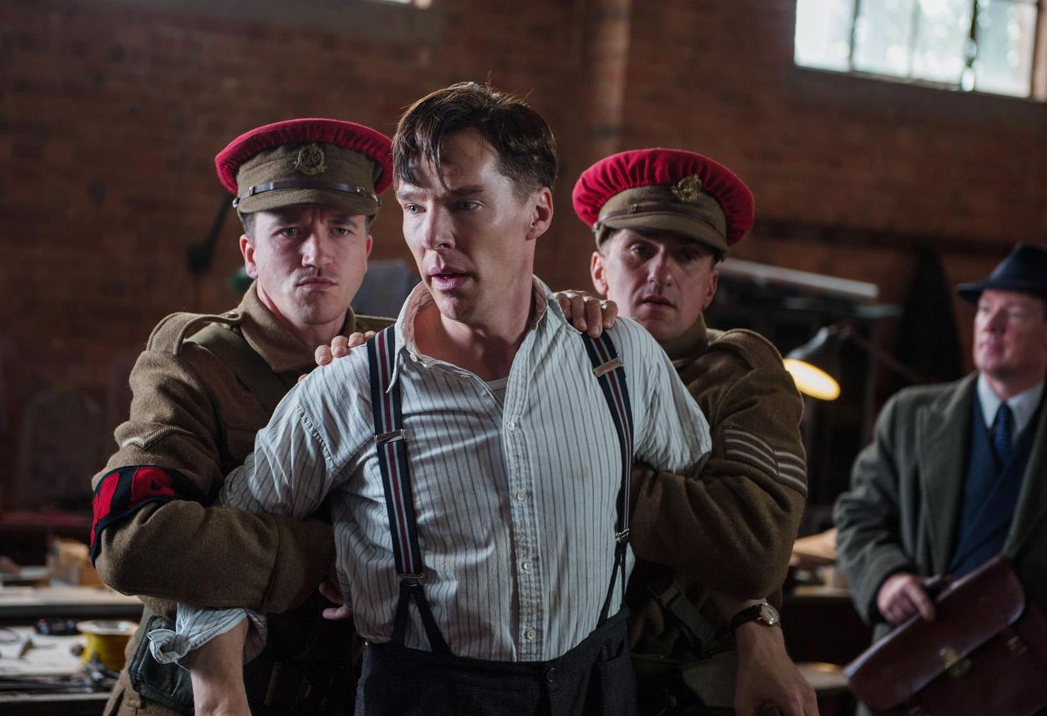 Benedict Cumberbatch under arrest in The Imitation Game