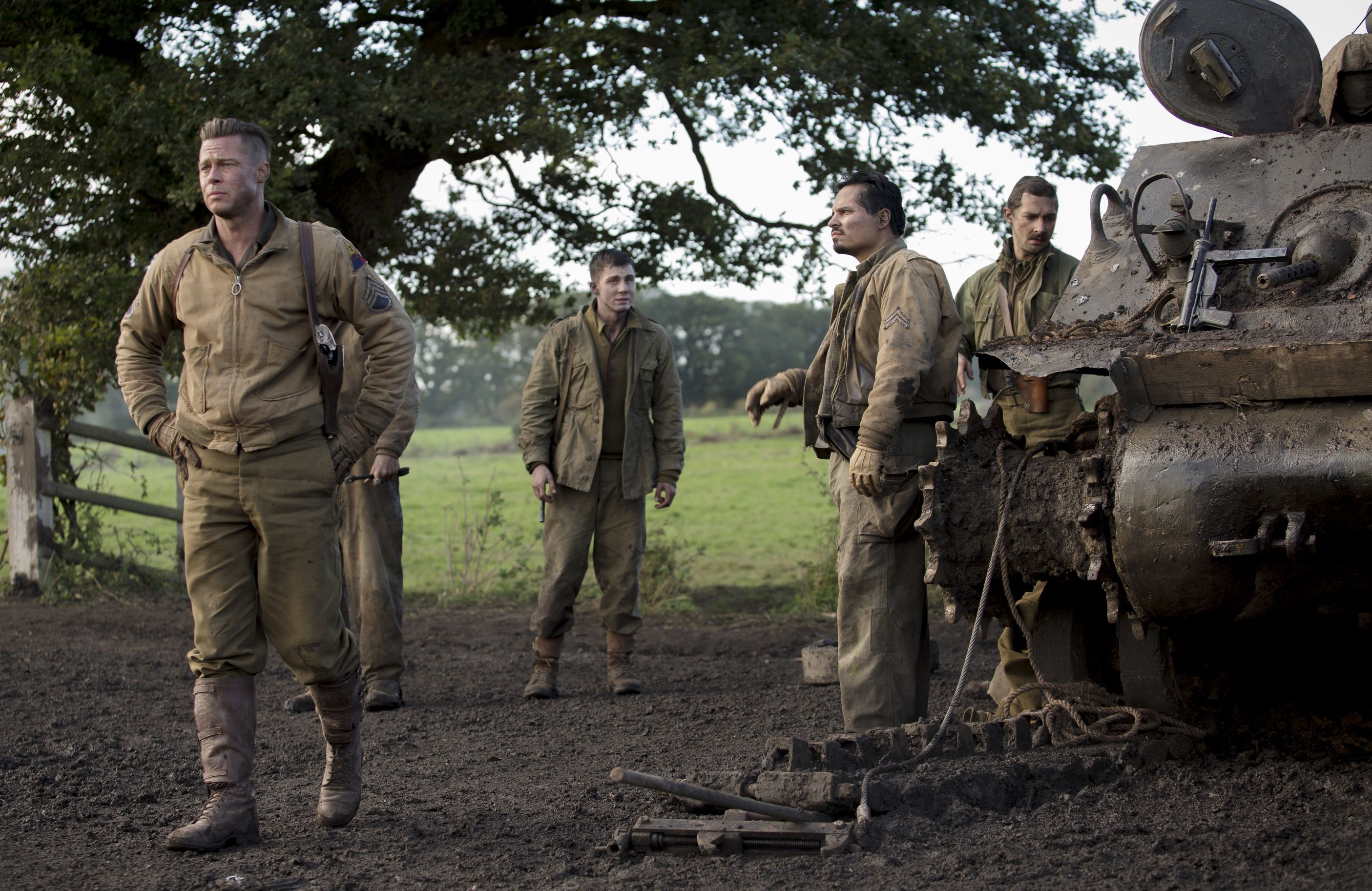 Brad Pitt and his crew in Fury