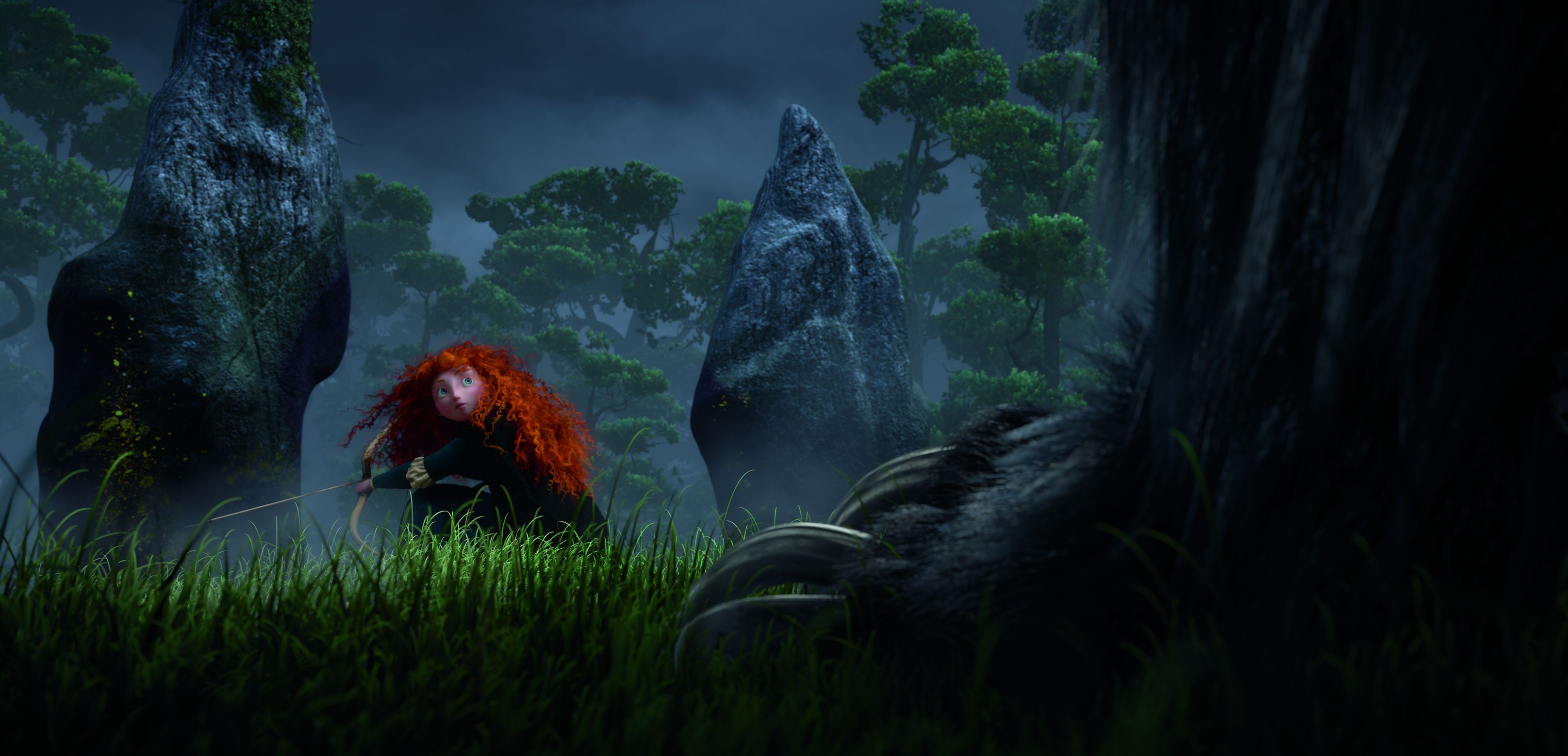 Merida and a huge foor in the dark - Brave (2012)