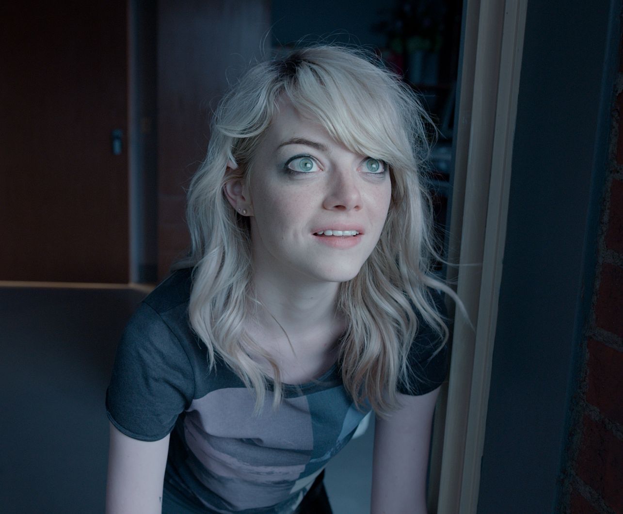 Emma Stone with extremely green eyes in Birdman
