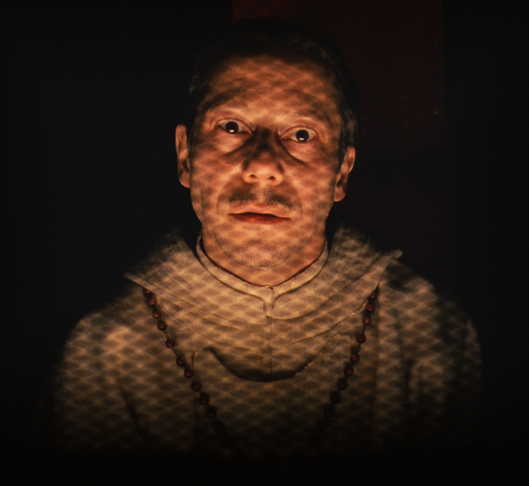 Mathieu Amalric in light as Serge X. - The Grand Budapest Ho