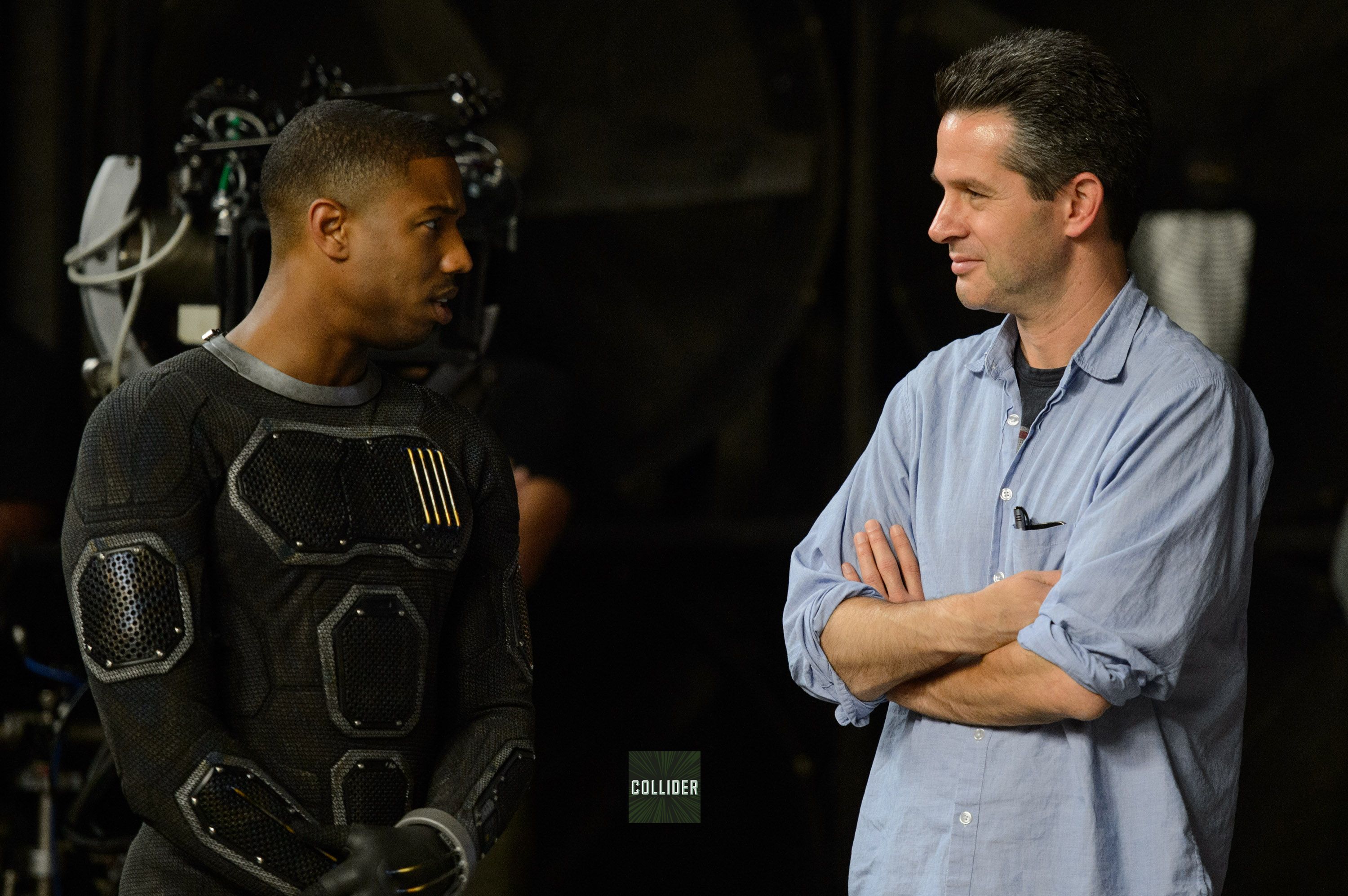 Simon Kinberg and Michael B. Jordan on Set