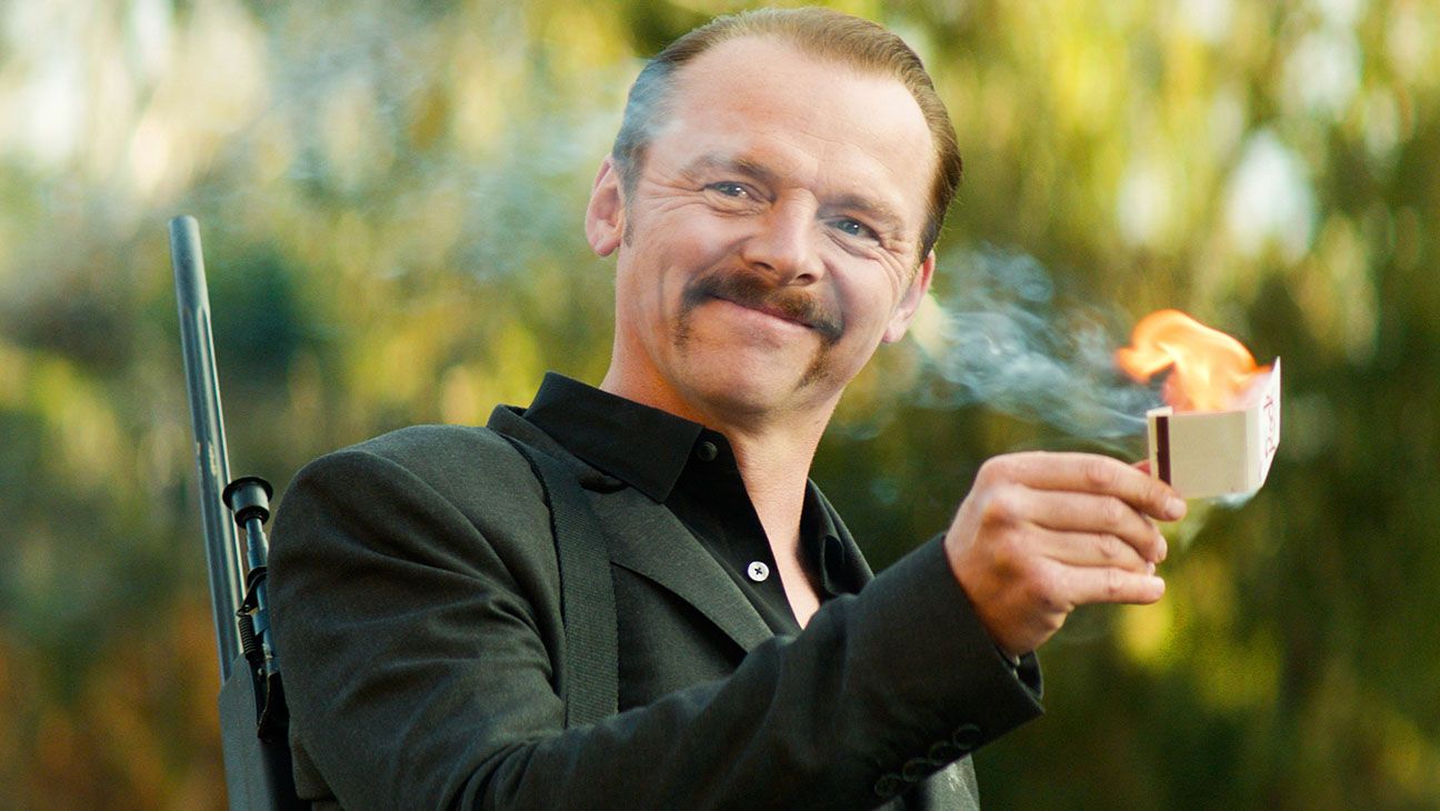 Simon Pegg with a Devilish Grin