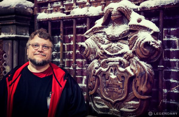 Guillermo del Toro on the set of Crimson Peak