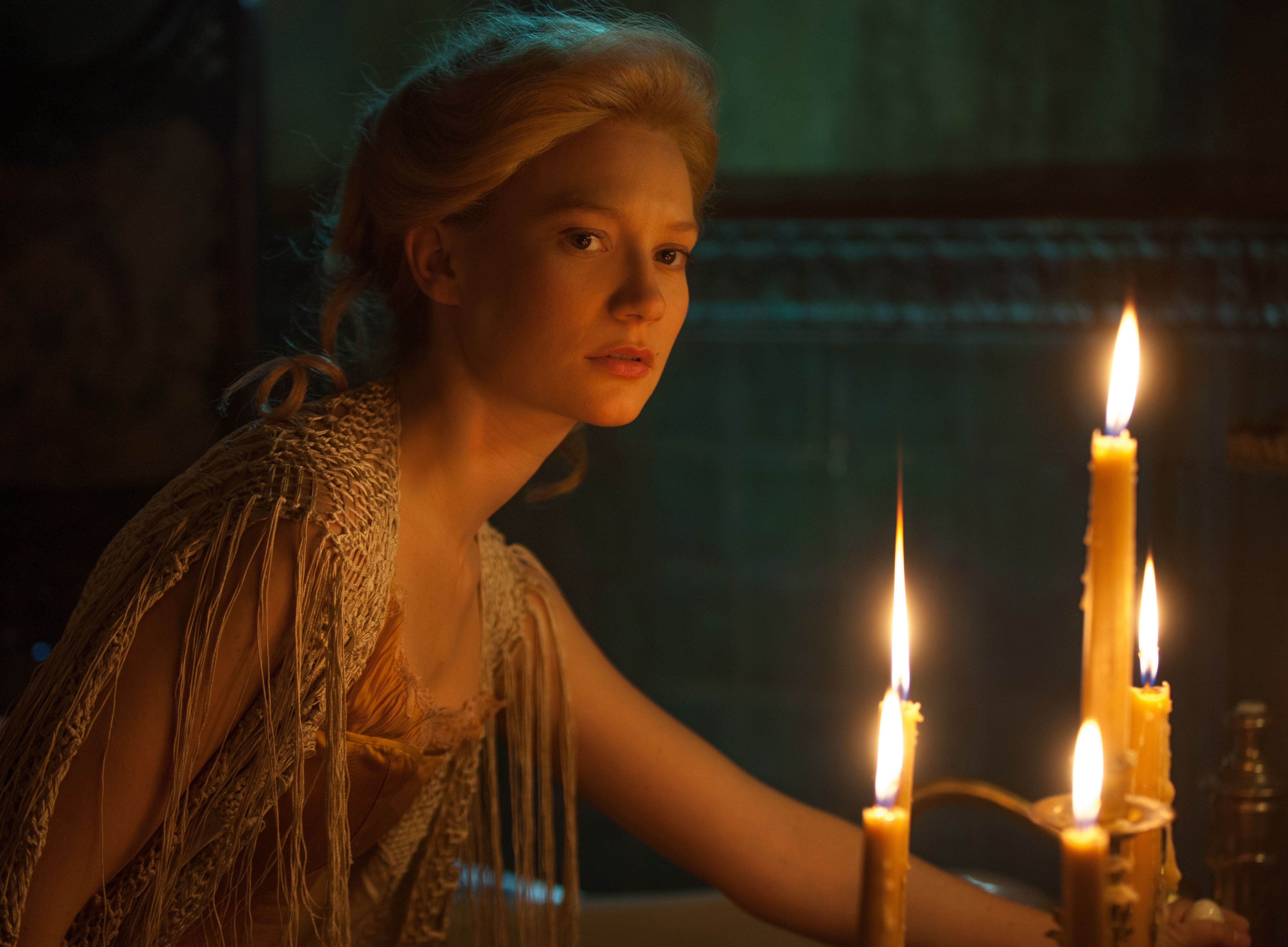 Mia Wasikowska and some candlelight, Crimson Peak