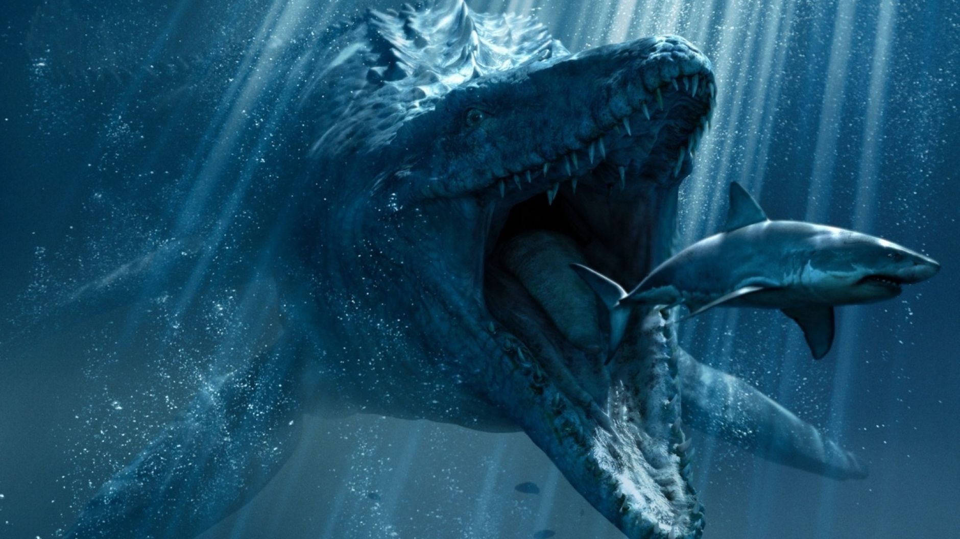 Jurassic World underwater Dinosaur eating shark