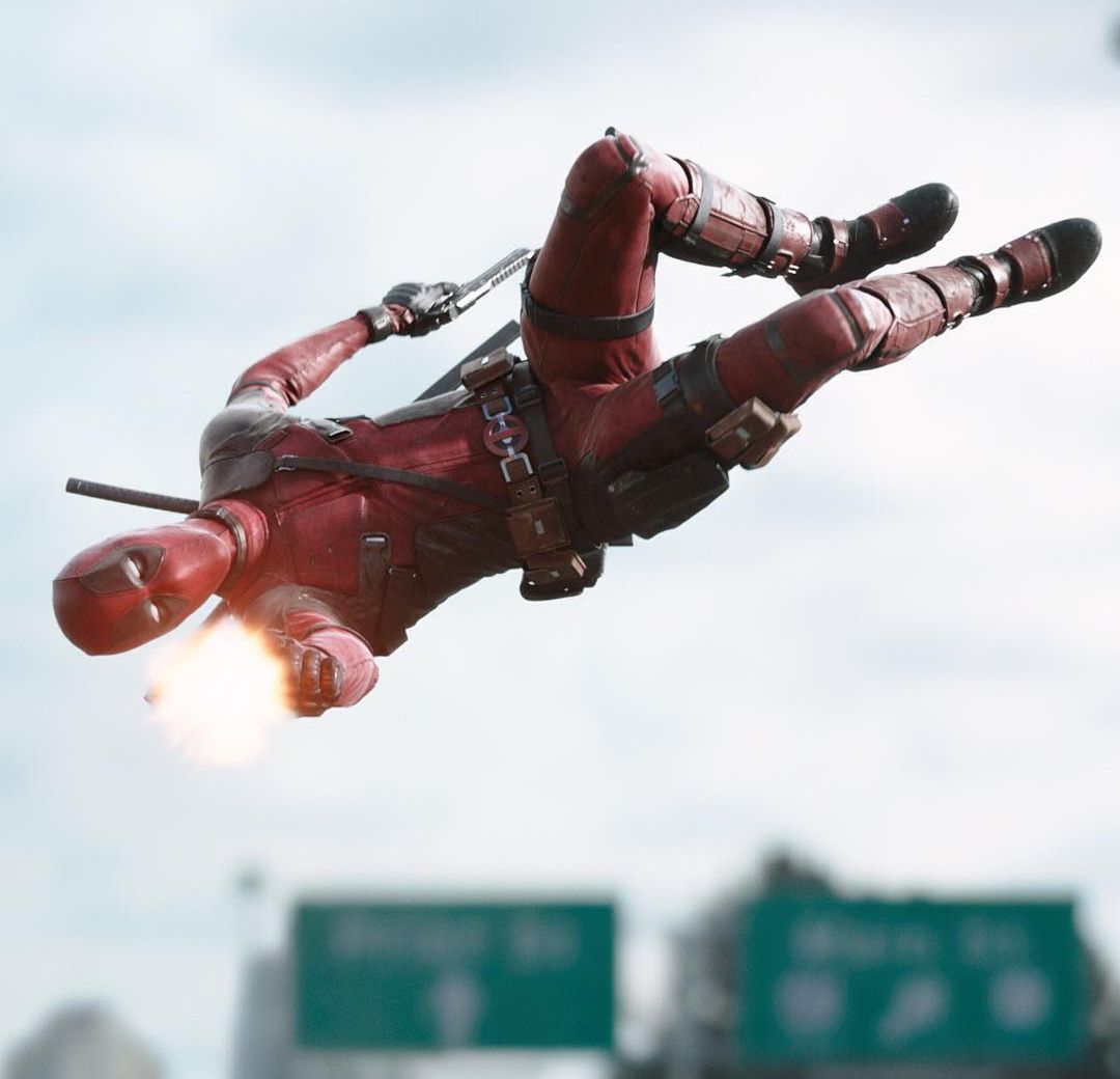 Deadpool Flies Around Shooting