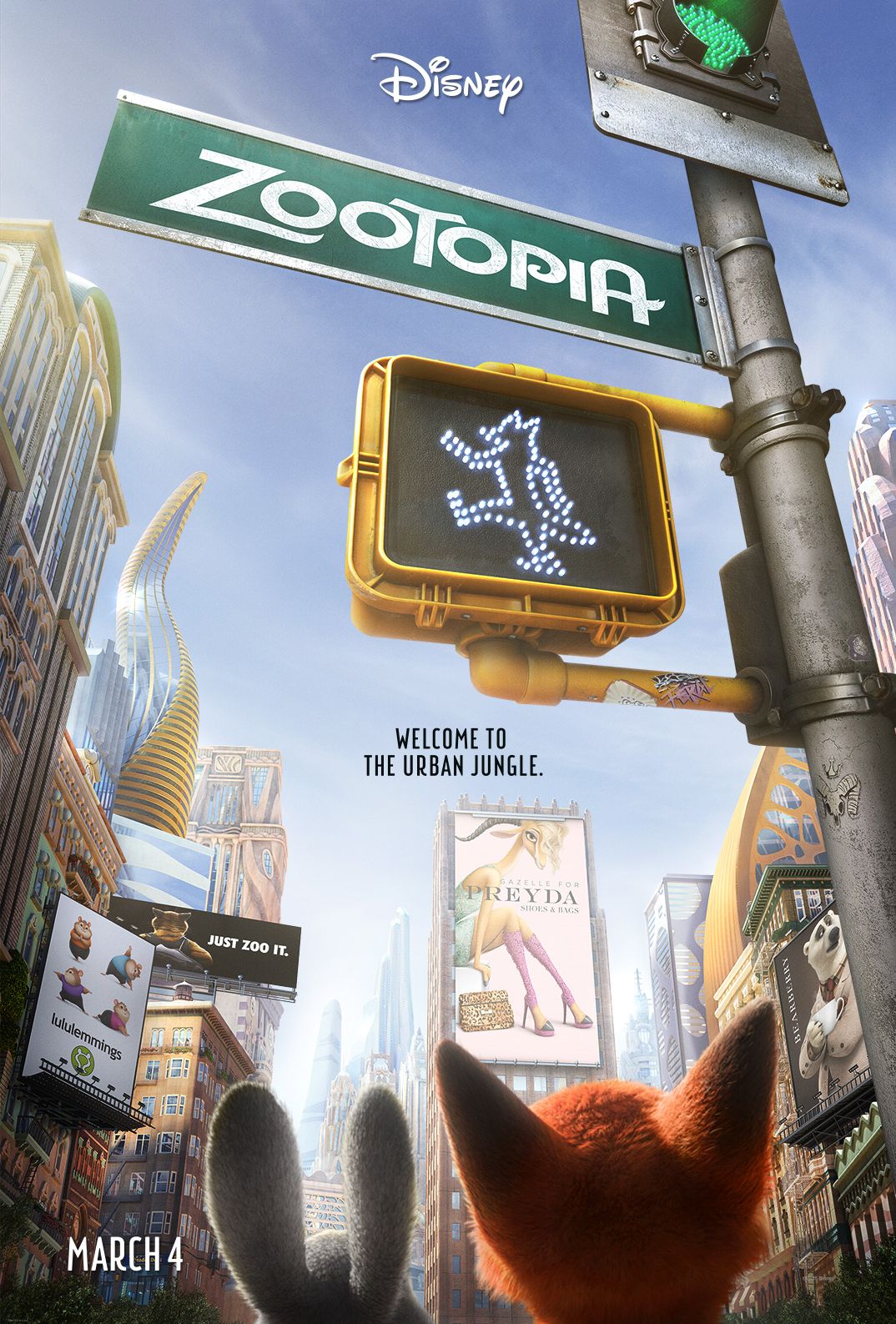The new poster for Disney&#039;s &#039;Zootopia&#039; coming to theaters Ma