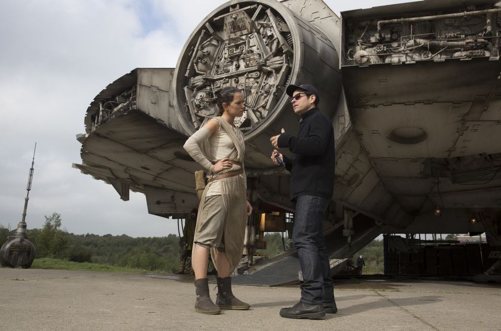 J.J. Abrams directing on set