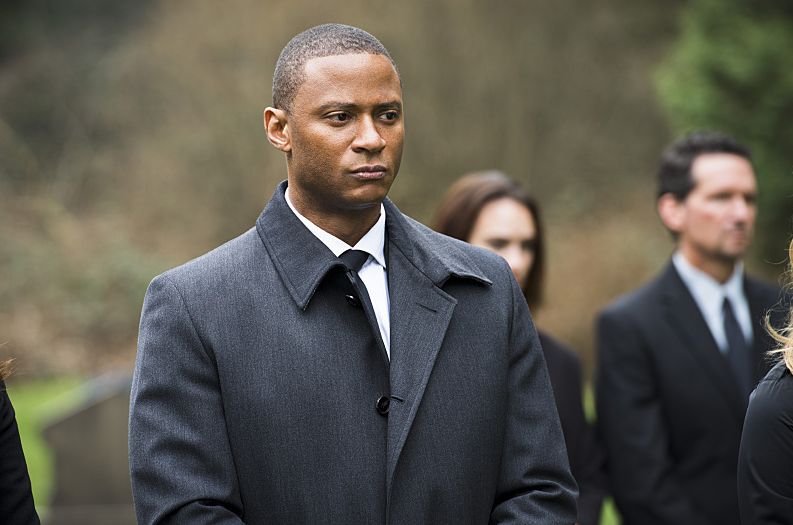 John Diggle at Laurel Lance&#039;s funeral