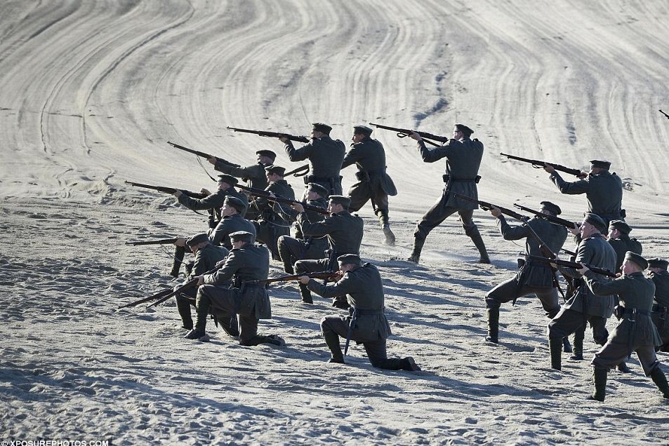 Battle scene on the set of Wonder Woman