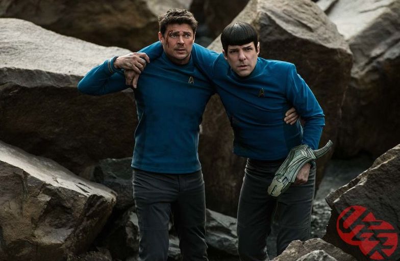 Karl Urban and Zachary Quinto in Star Trek Beyond