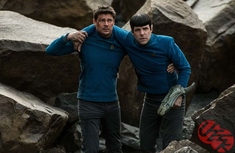 Karl Urban and Zachary Quinto in Star Trek Beyond