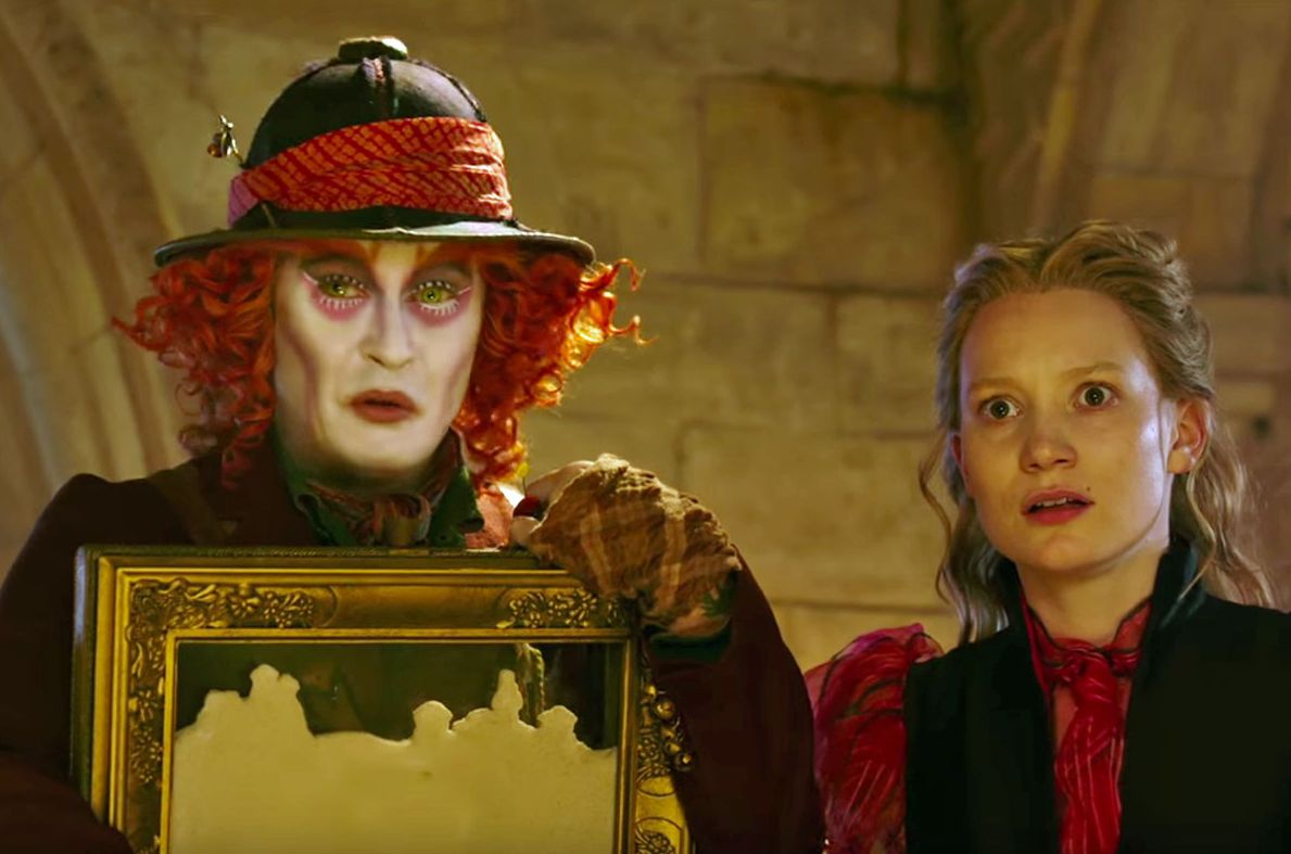 Johnny Depp and Mia Wasikowska in &quot;Alice Through the Looking