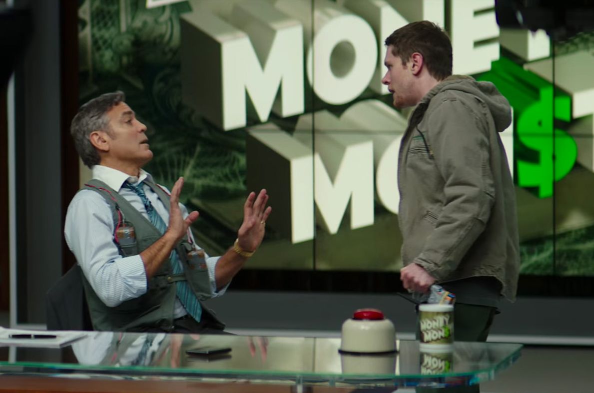 George Clooney and Jack O&#039;Connell in &quot;Money Monster&quot;.