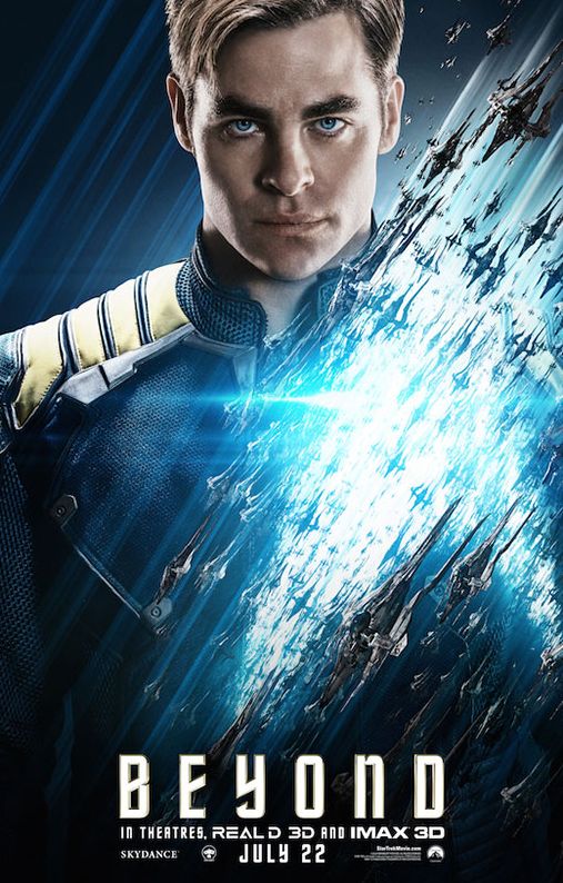 Captain Kirk portrayed by Chris Pine in Star Trek Beyond