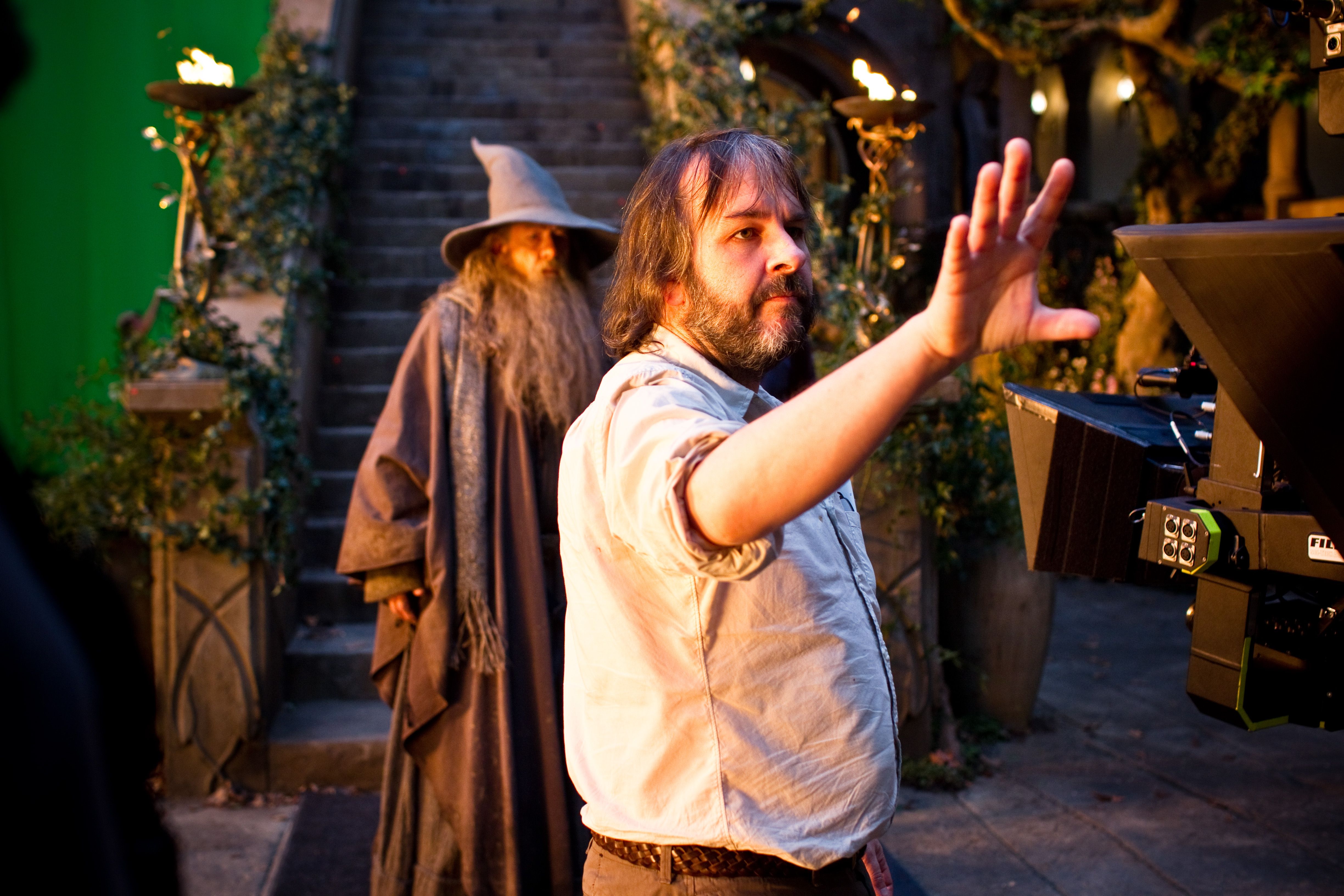 Peter Jackson on the set of The Hobbit