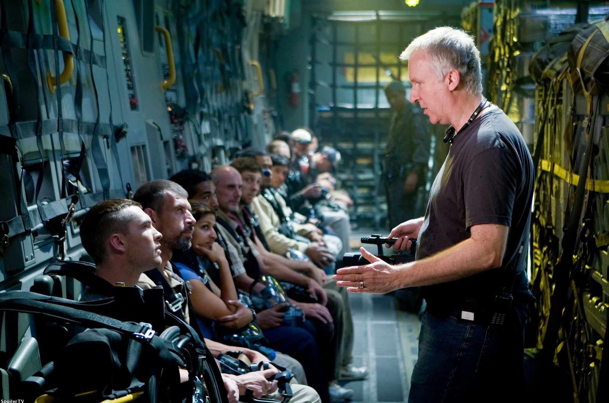 James Cameron on set