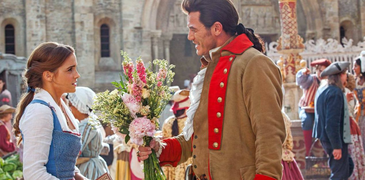 Emma Watson (&quot;Belle&quot;) and Luke Evans (&quot;Gaston&quot;) in &quot;Beauty and the Beast.&quot;