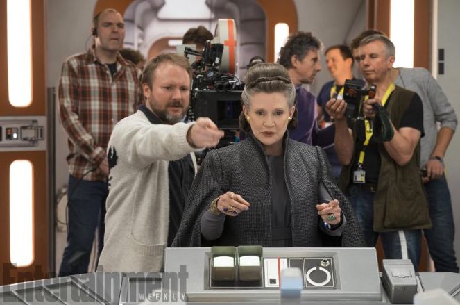 Rian Johnson directing Carrie Fisher as Leia Organa
The Las