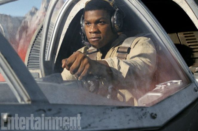 John Boyega's Finn, learning to fly.
The ex-stormtrooper wa