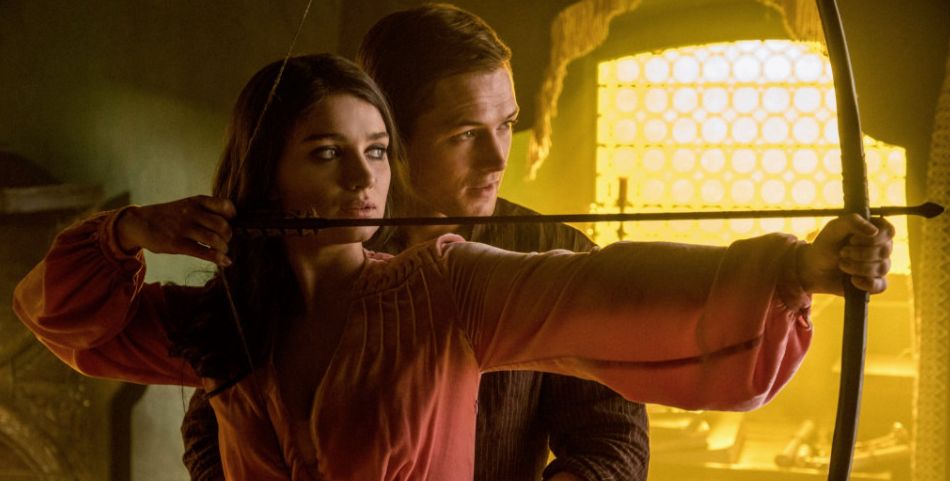 &#039;Robin Hood&#039; - Maid Marion (Eve Hewson) and Robin (Taron Ege