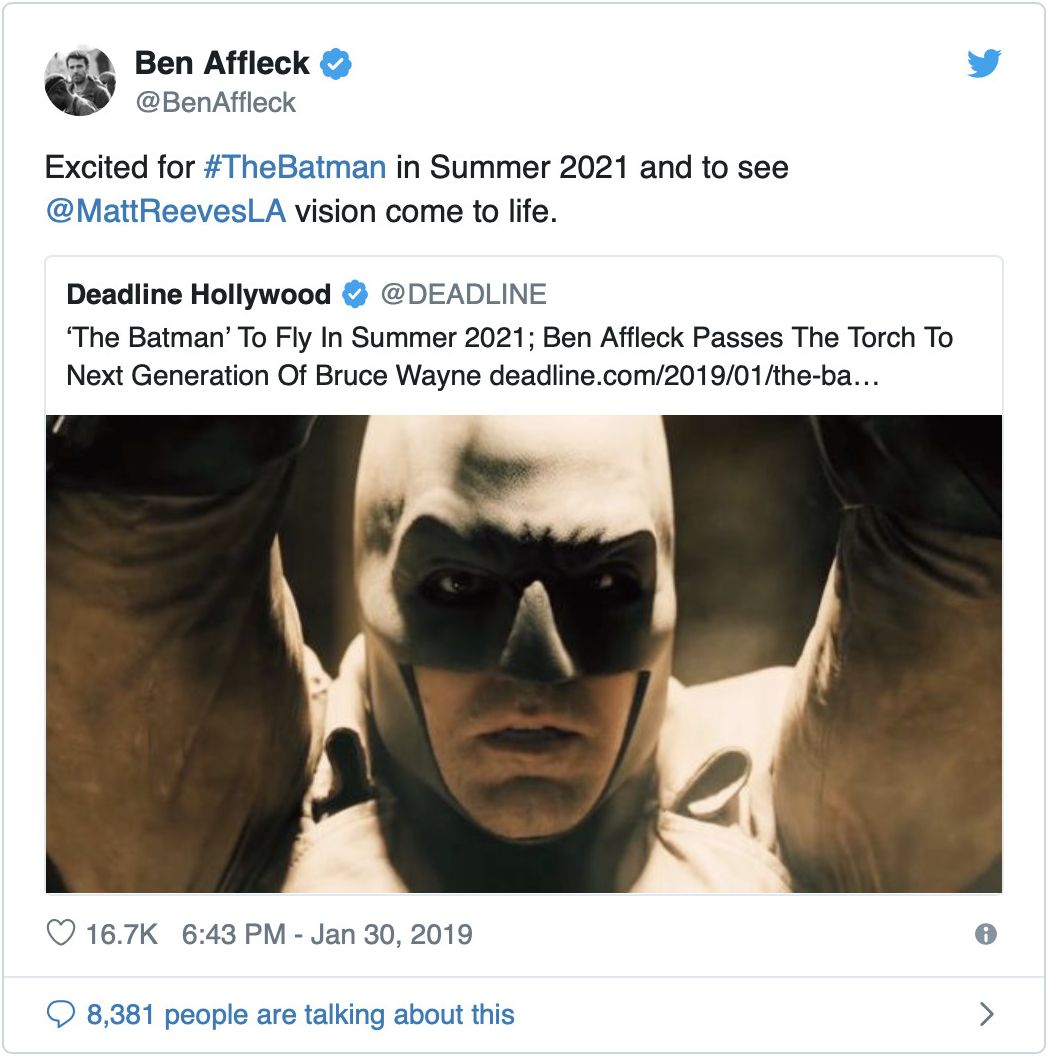 Courtesy of @BenAffleck Twitter