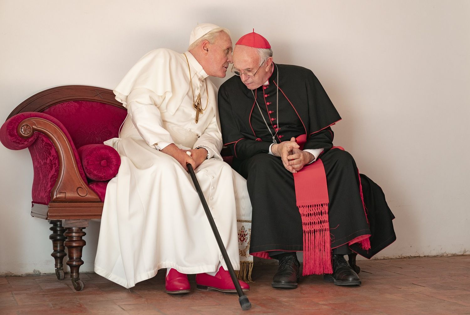 Anthony Hopkins and Jonathan Pryce, &#039;The Two Popes&#039;