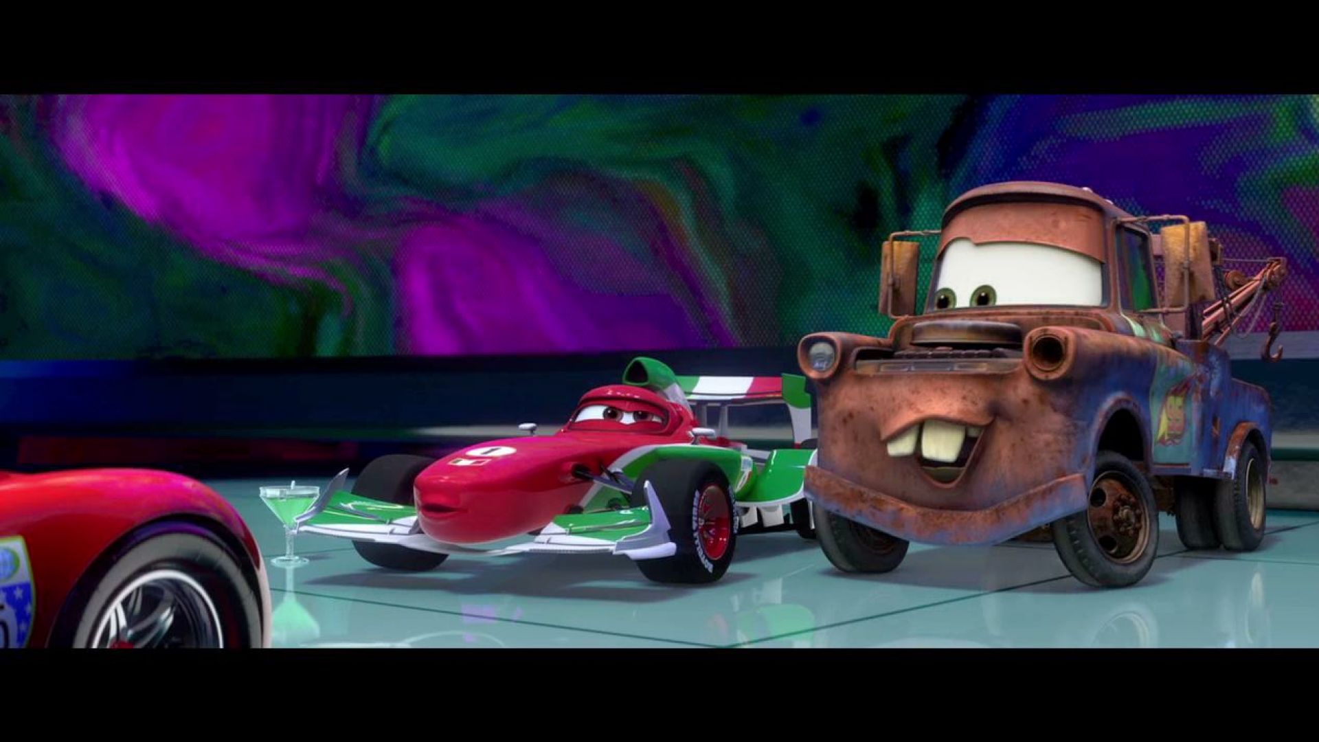 Lightning McQueen&#039;s girlfriend is a huge Francesco fan, Cars 2